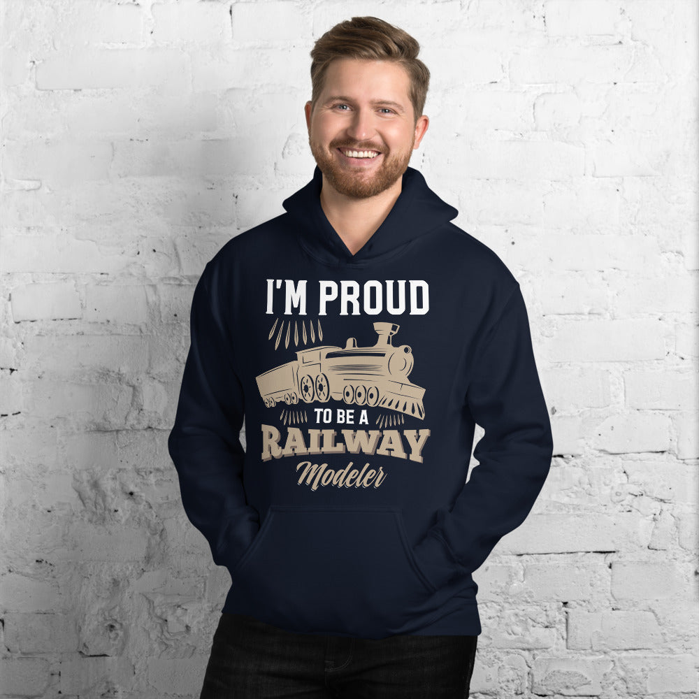 Proud Railway Modeler Pullover Unisex Hoodie - Broken Knuckle Apparel