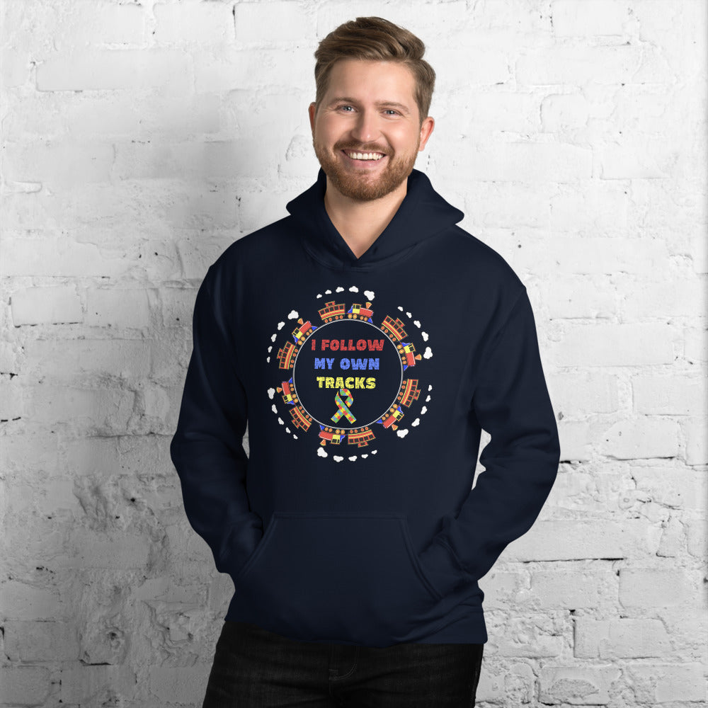 I Follow My Own Tracks Autism Awareness Pullover Unisex Hoodie - Broken Knuckle Apparel