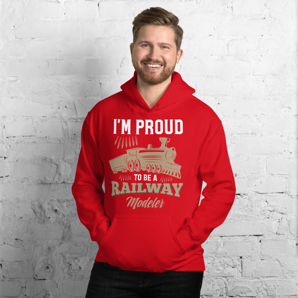 Proud Railway Modeler Pullover Unisex Hoodie - Broken Knuckle Apparel