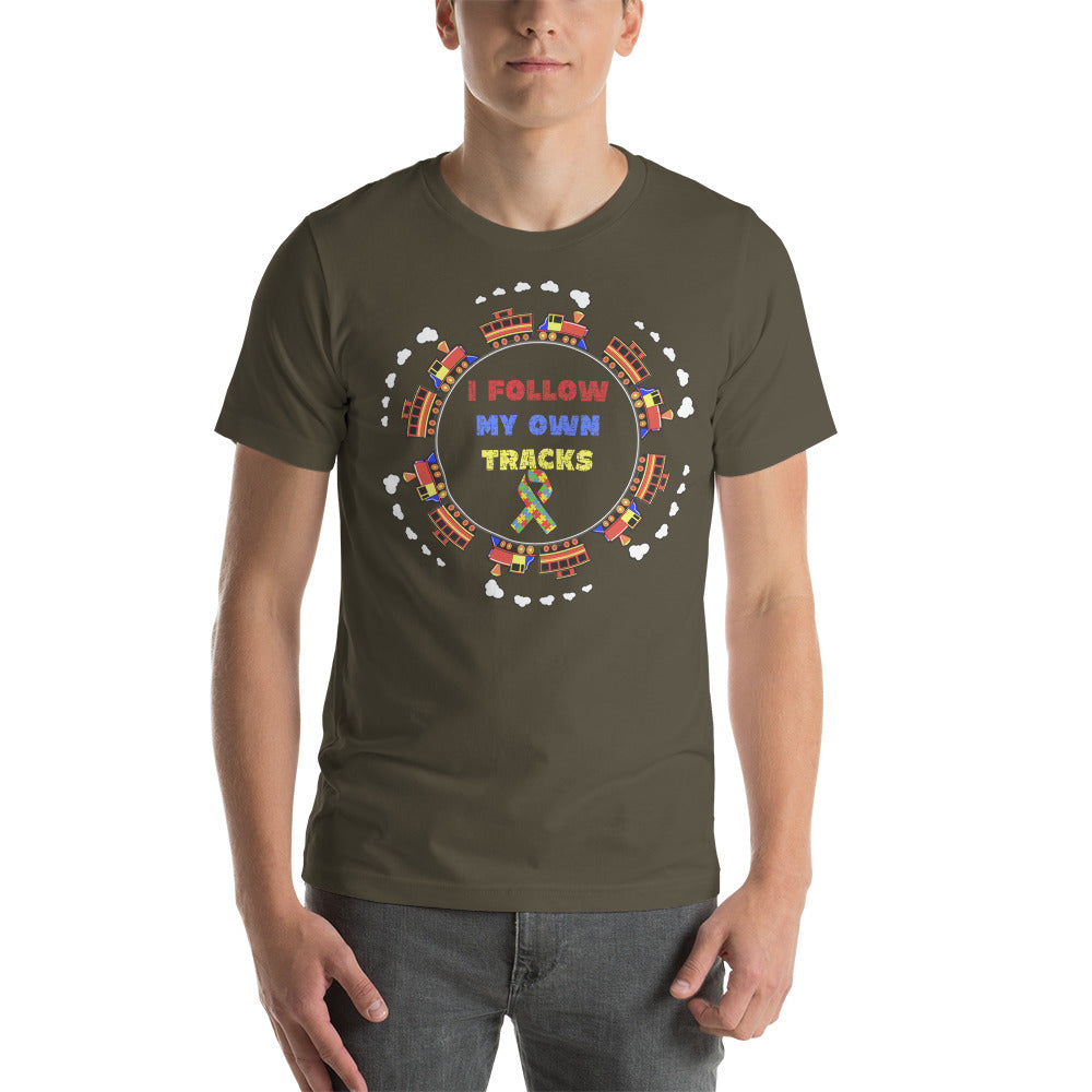 I Follow My Own Tracks Autism Awareness Men's Short-sleeve t-shirt - Broken Knuckle Apparel