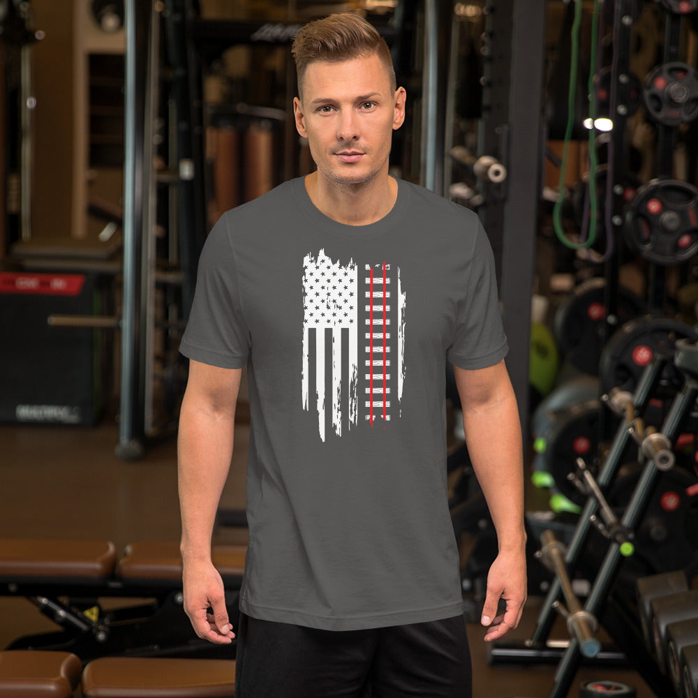 Railroad Tracks USA Flag Short-sleeve t-shirt - Broken Knuckle Apparel