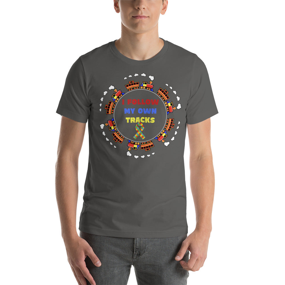 I Follow My Own Tracks Autism Awareness Men's Short-sleeve t-shirt - Broken Knuckle Apparel