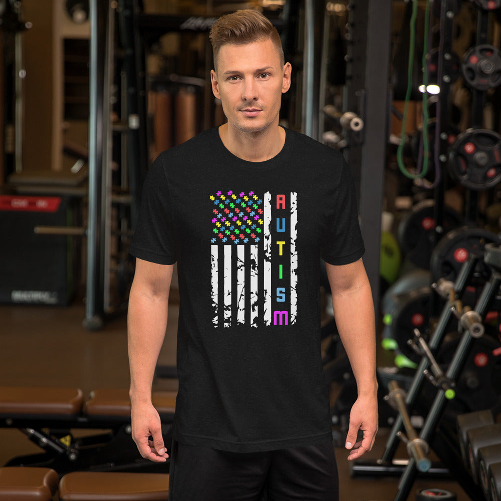 Autism Awareness Flag American Flag Men's Short-sleeve t-shirt - Broken Knuckle Apparel
