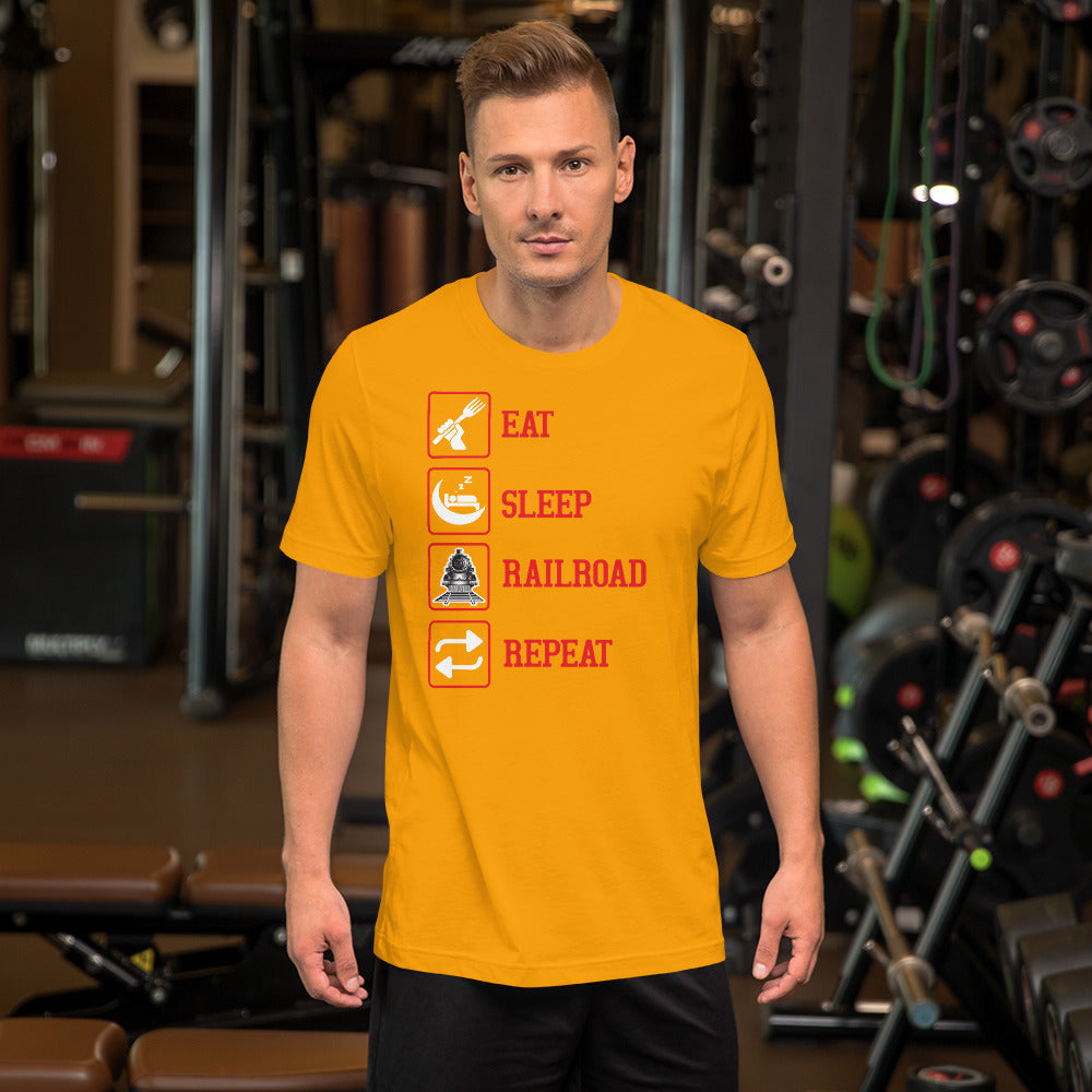Eat, Sleep, Railroad, Repeat Men's Short-sleeve t-shirt - Broken Knuckle Apparel