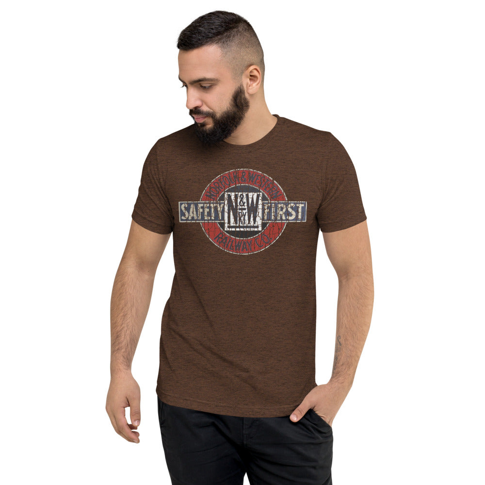 Norfolk & Western Distressed Men's Triblend Short Sleeve T-shirt - Broken Knuckle Apparel