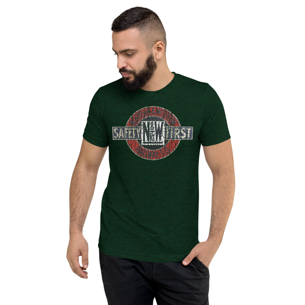 Norfolk & Western Distressed Men's Triblend Short Sleeve T-shirt - Broken Knuckle Apparel
