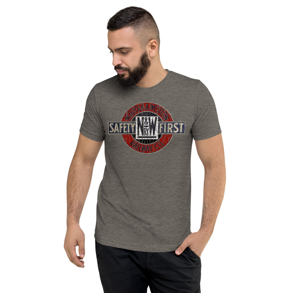 Norfolk & Western Distressed Men's Triblend Short Sleeve T-shirt - Broken Knuckle Apparel