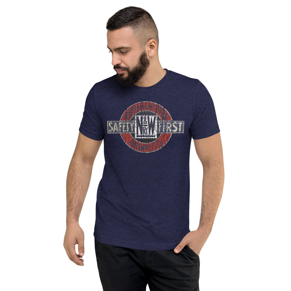 Norfolk & Western Distressed Men's Triblend Short Sleeve T-shirt - Broken Knuckle Apparel