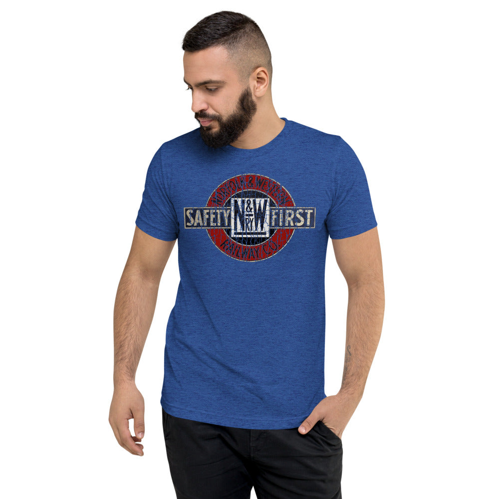 Norfolk & Western Distressed Men's Triblend Short Sleeve T-shirt - Broken Knuckle Apparel