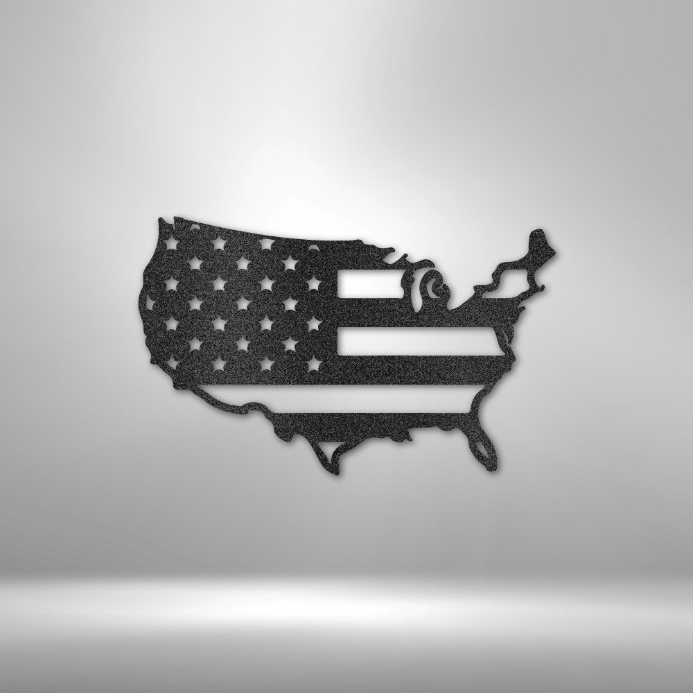 USA Flag - American Made Steel Sign - Broken Knuckle Apparel