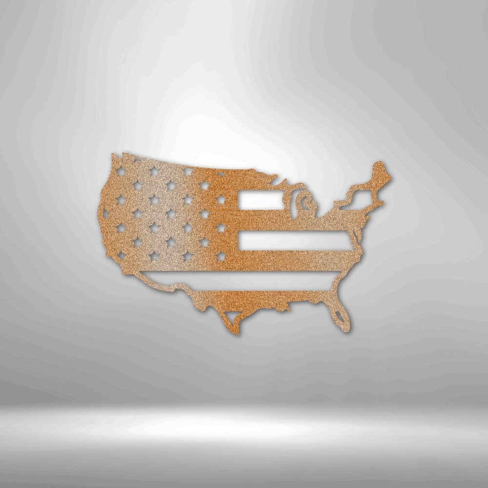 USA Flag - American Made Steel Sign - Broken Knuckle Apparel