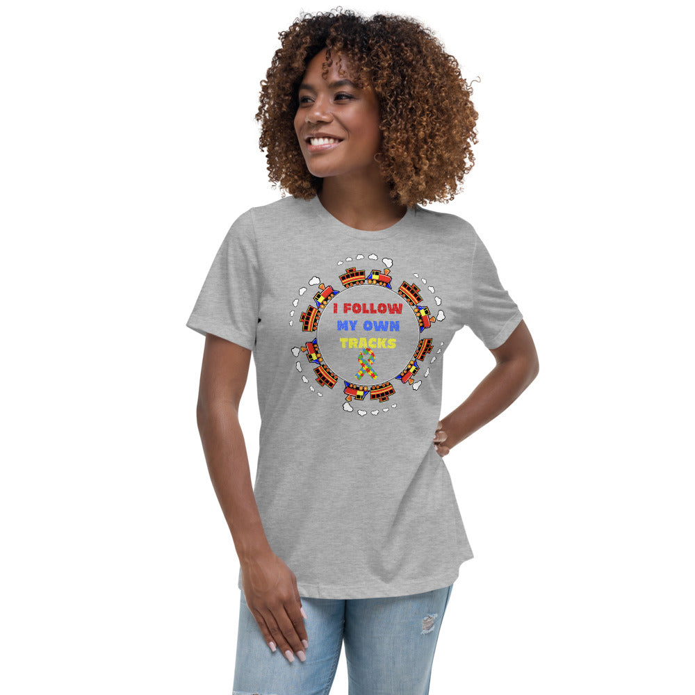 I Follow My Own Tracks Autism Awareness Women's Relaxed T-Shirt - Broken Knuckle Apparel