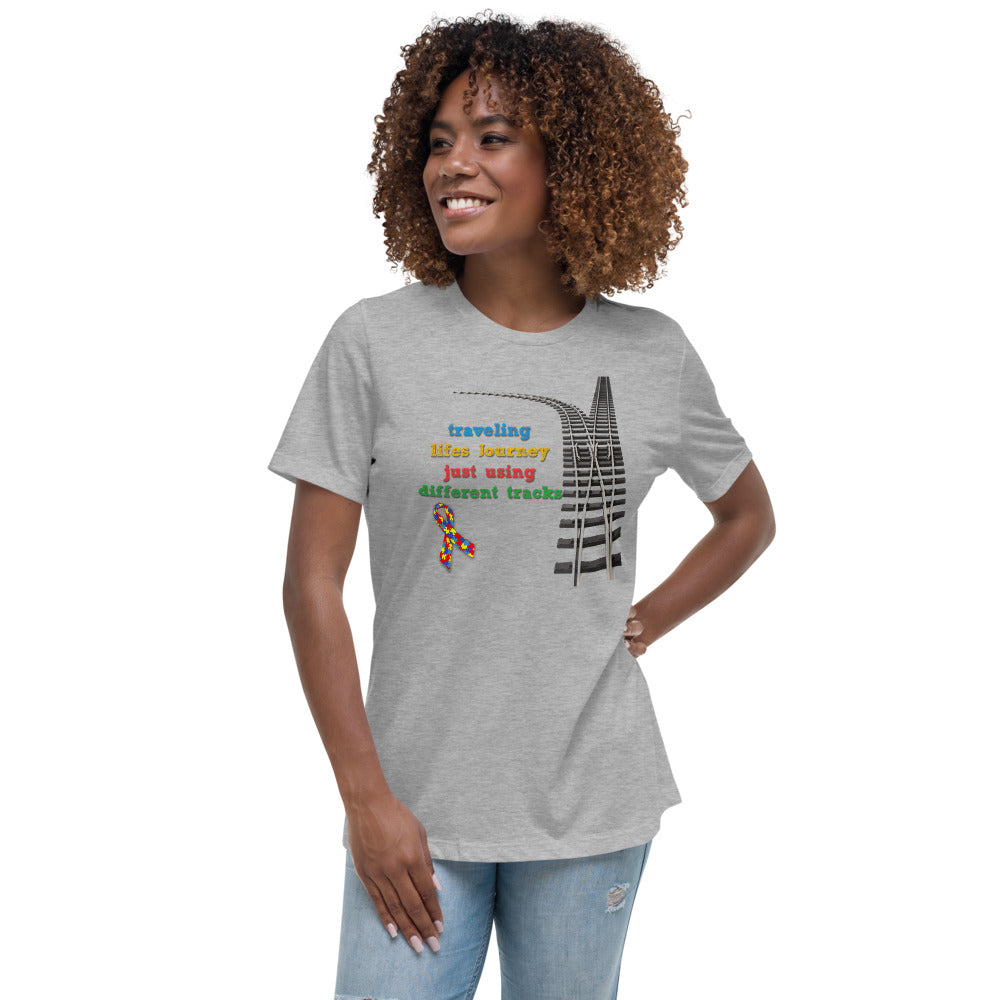 Traveling Life's Journey Autism Awareness Women's Relaxed T-Shirt - Broken Knuckle Apparel