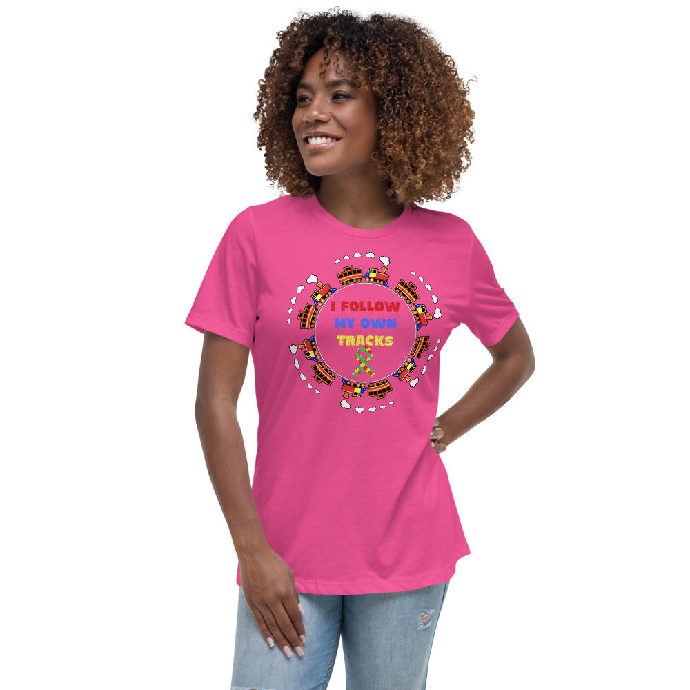 I Follow My Own Tracks Autism Awareness Women's Relaxed T-Shirt - Broken Knuckle Apparel