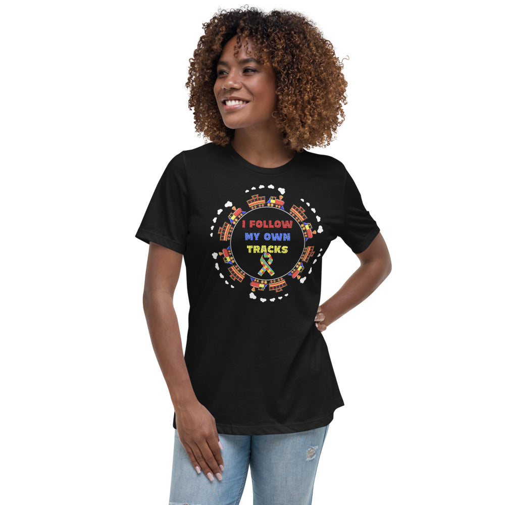 I Follow My Own Tracks Autism Awareness Women's Relaxed T-Shirt - Broken Knuckle Apparel