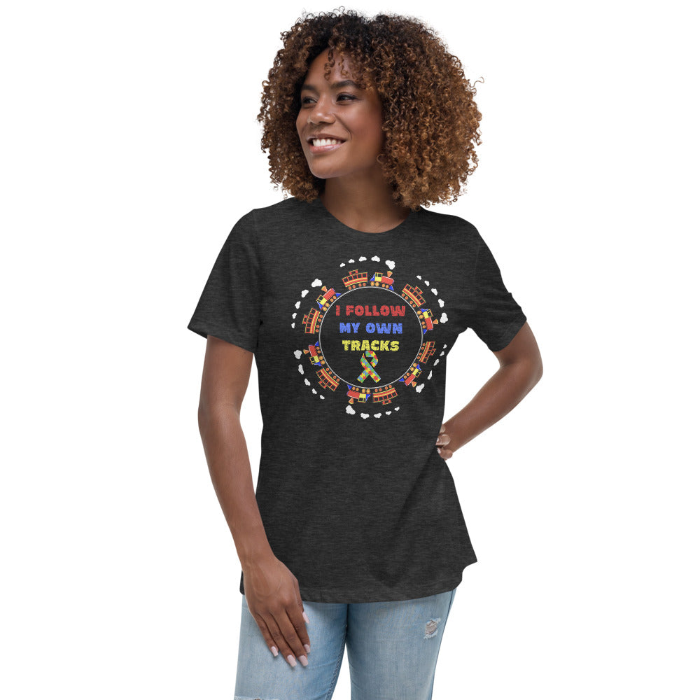 I Follow My Own Tracks Autism Awareness Women's Relaxed T-Shirt - Broken Knuckle Apparel