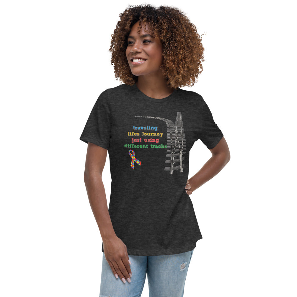 Traveling Life's Journey Autism Awareness Women's Relaxed T-Shirt - Broken Knuckle Apparel