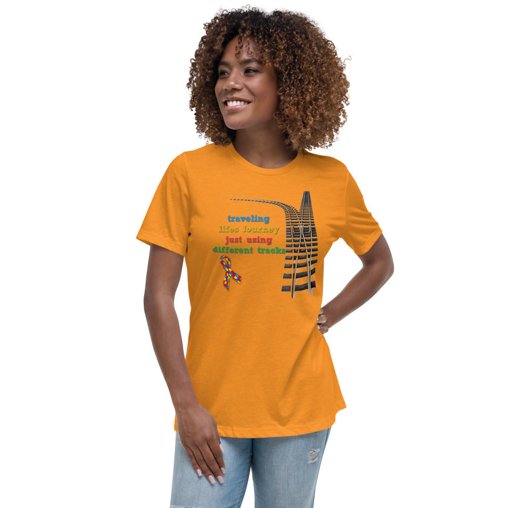 Traveling Life's Journey Autism Awareness Women's Relaxed T-Shirt - Broken Knuckle Apparel