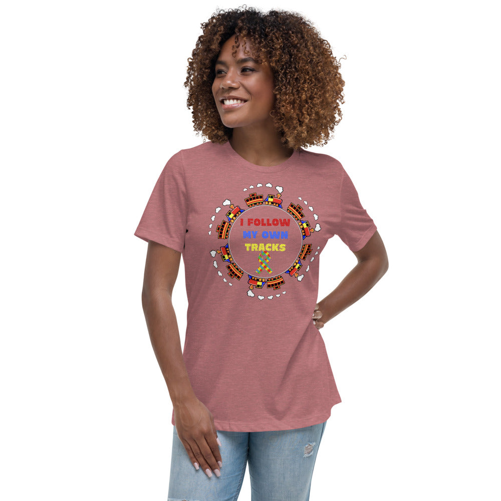 I Follow My Own Tracks Autism Awareness Women's Relaxed T-Shirt - Broken Knuckle Apparel