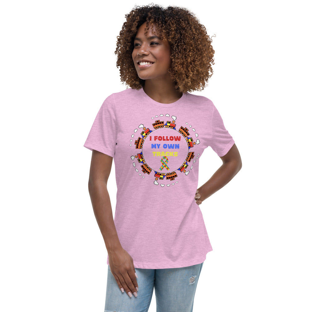 I Follow My Own Tracks Autism Awareness Women's Relaxed T-Shirt - Broken Knuckle Apparel
