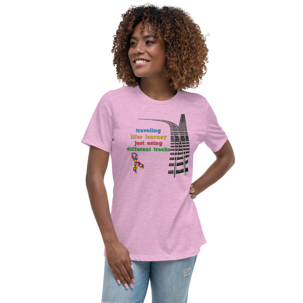 Traveling Life's Journey Autism Awareness Women's Relaxed T-Shirt - Broken Knuckle Apparel