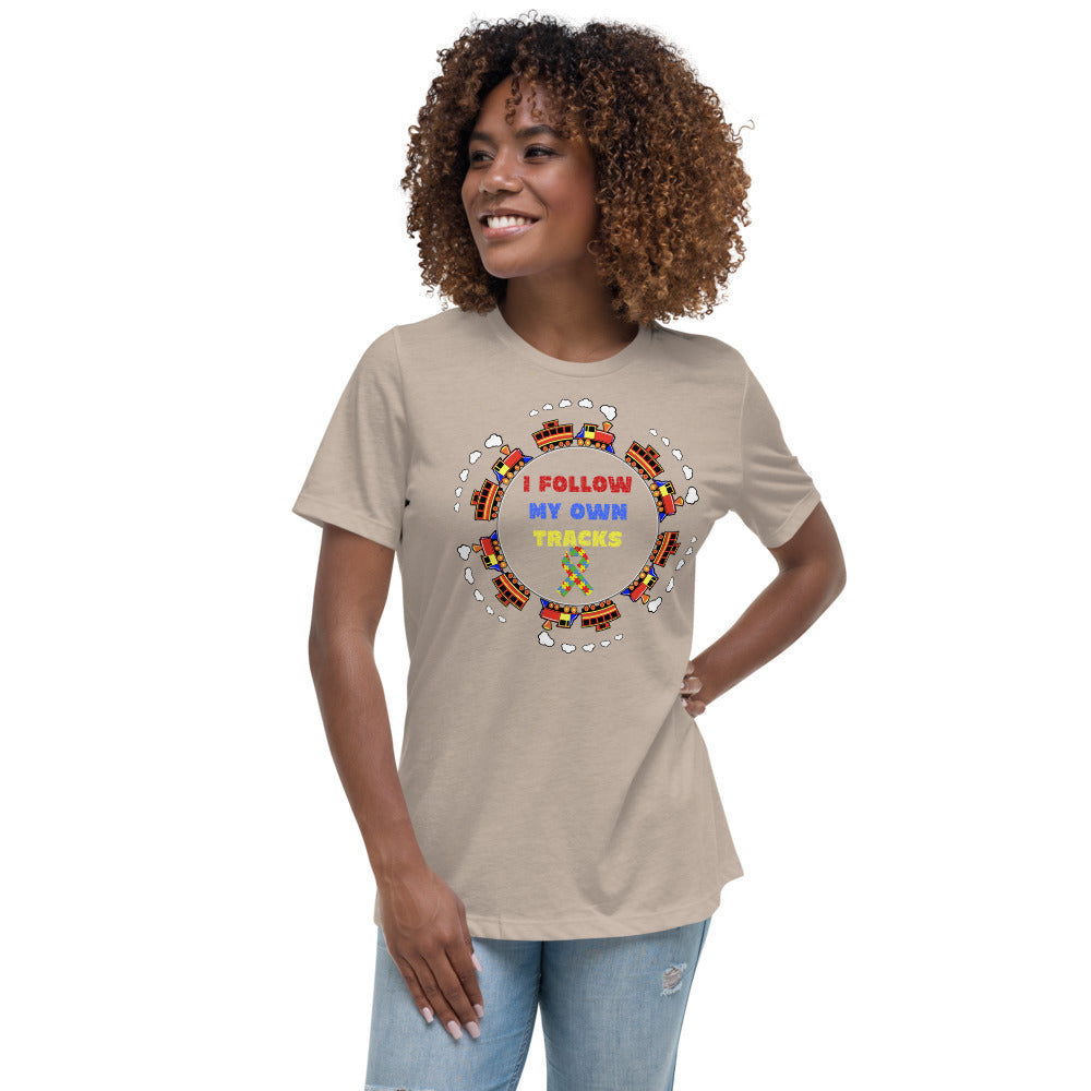 I Follow My Own Tracks Autism Awareness Women's Relaxed T-Shirt - Broken Knuckle Apparel