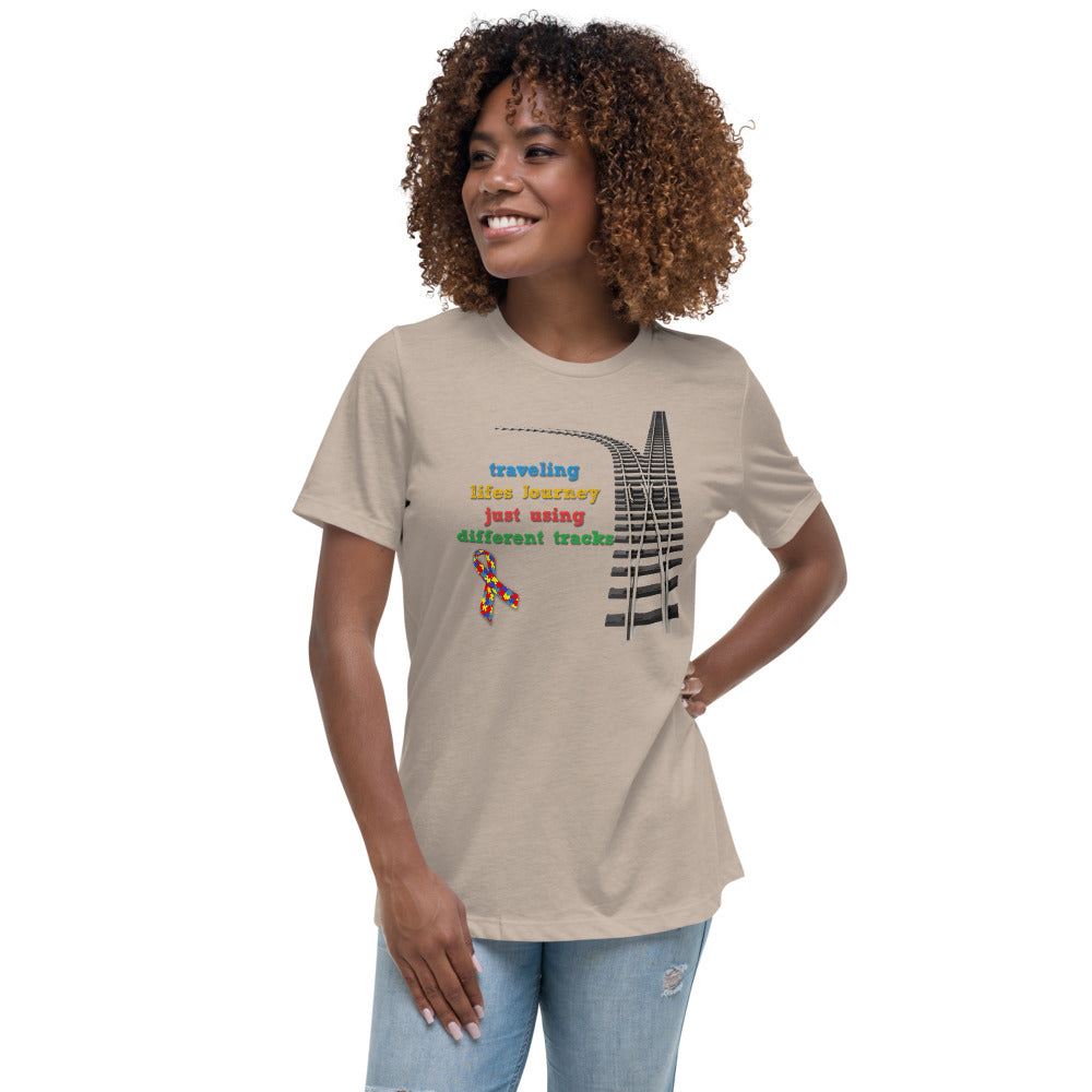 Traveling Life's Journey Autism Awareness Women's Relaxed T-Shirt - Broken Knuckle Apparel