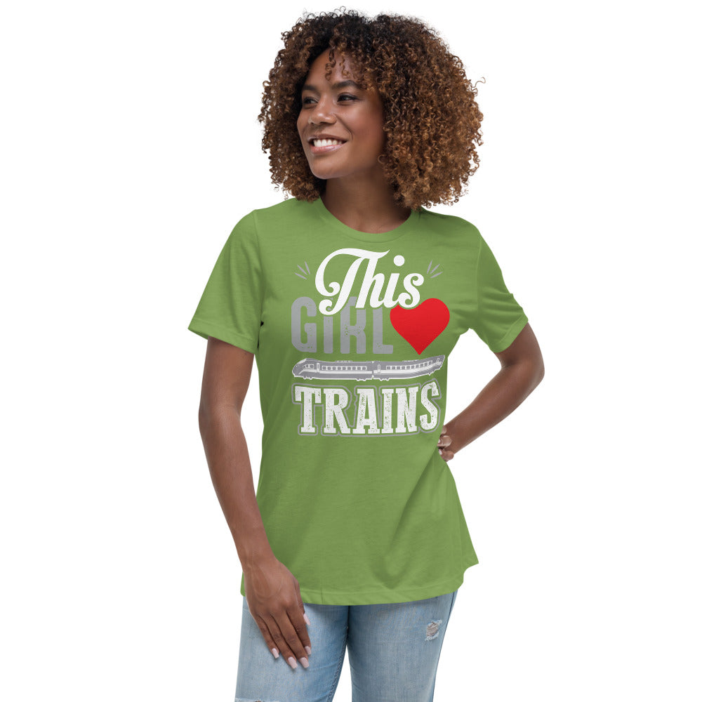 This Girl Loves Trains Women's Relaxed T-Shirt - Broken Knuckle Apparel