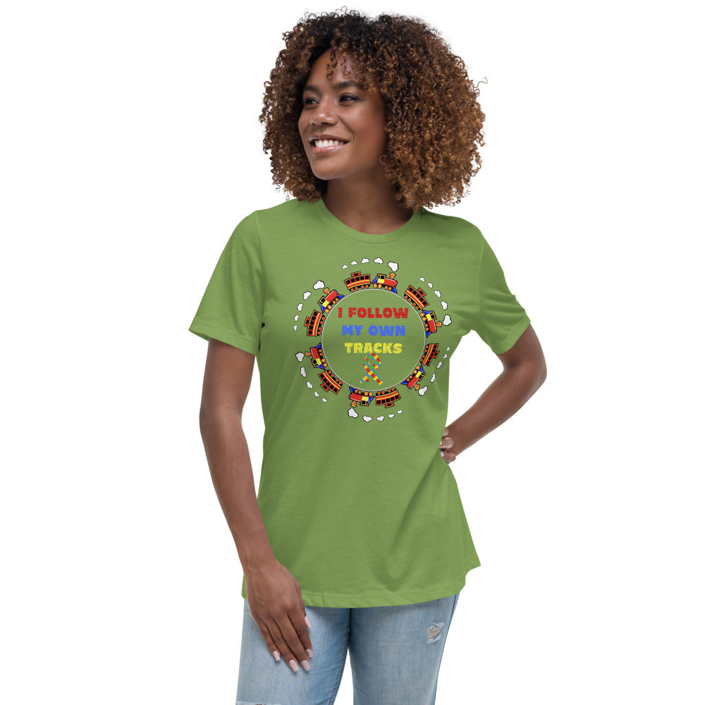 I Follow My Own Tracks Autism Awareness Women's Relaxed T-Shirt - Broken Knuckle Apparel