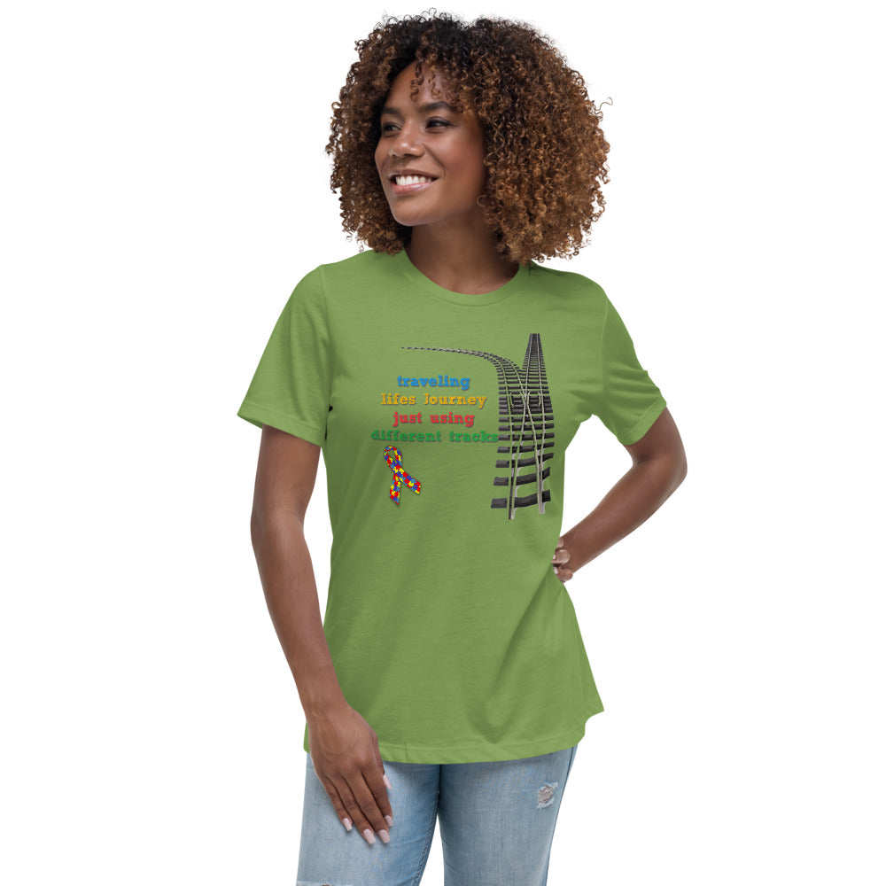 Traveling Life's Journey Autism Awareness Women's Relaxed T-Shirt - Broken Knuckle Apparel