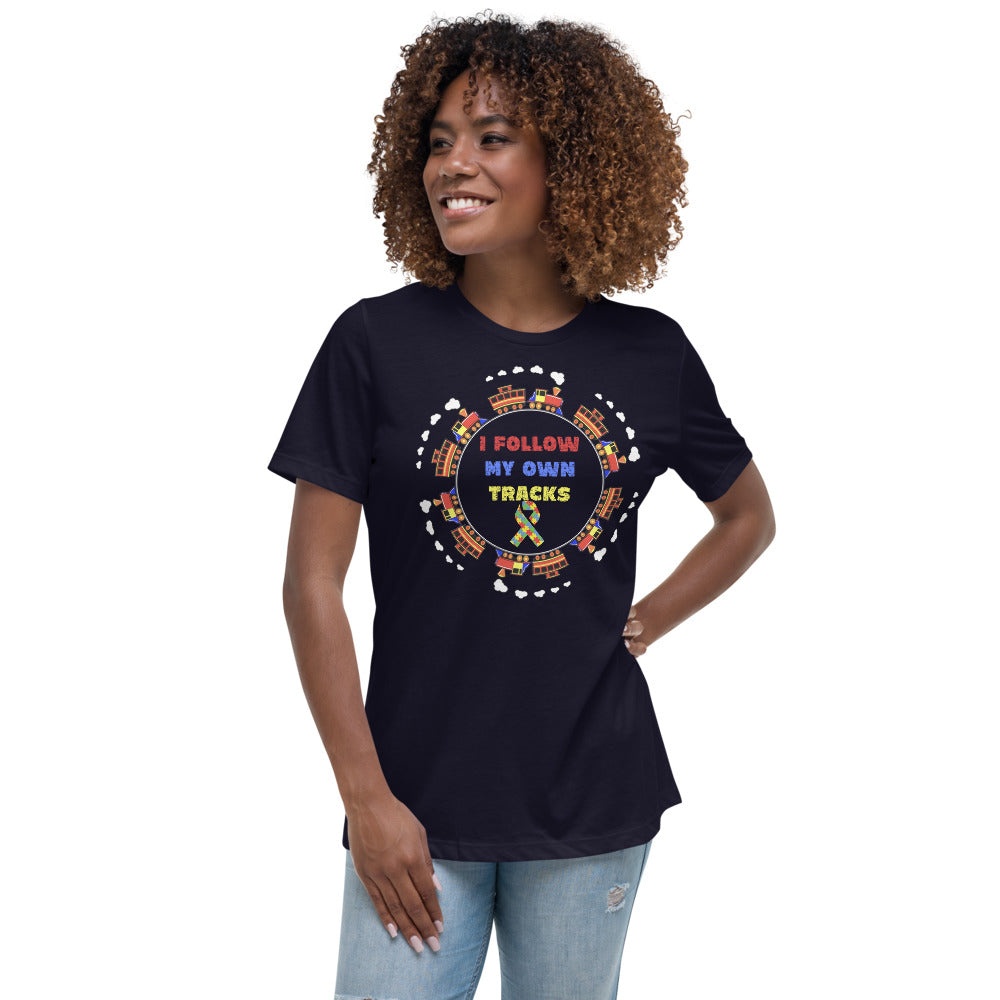 I Follow My Own Tracks Autism Awareness Women's Relaxed T-Shirt - Broken Knuckle Apparel
