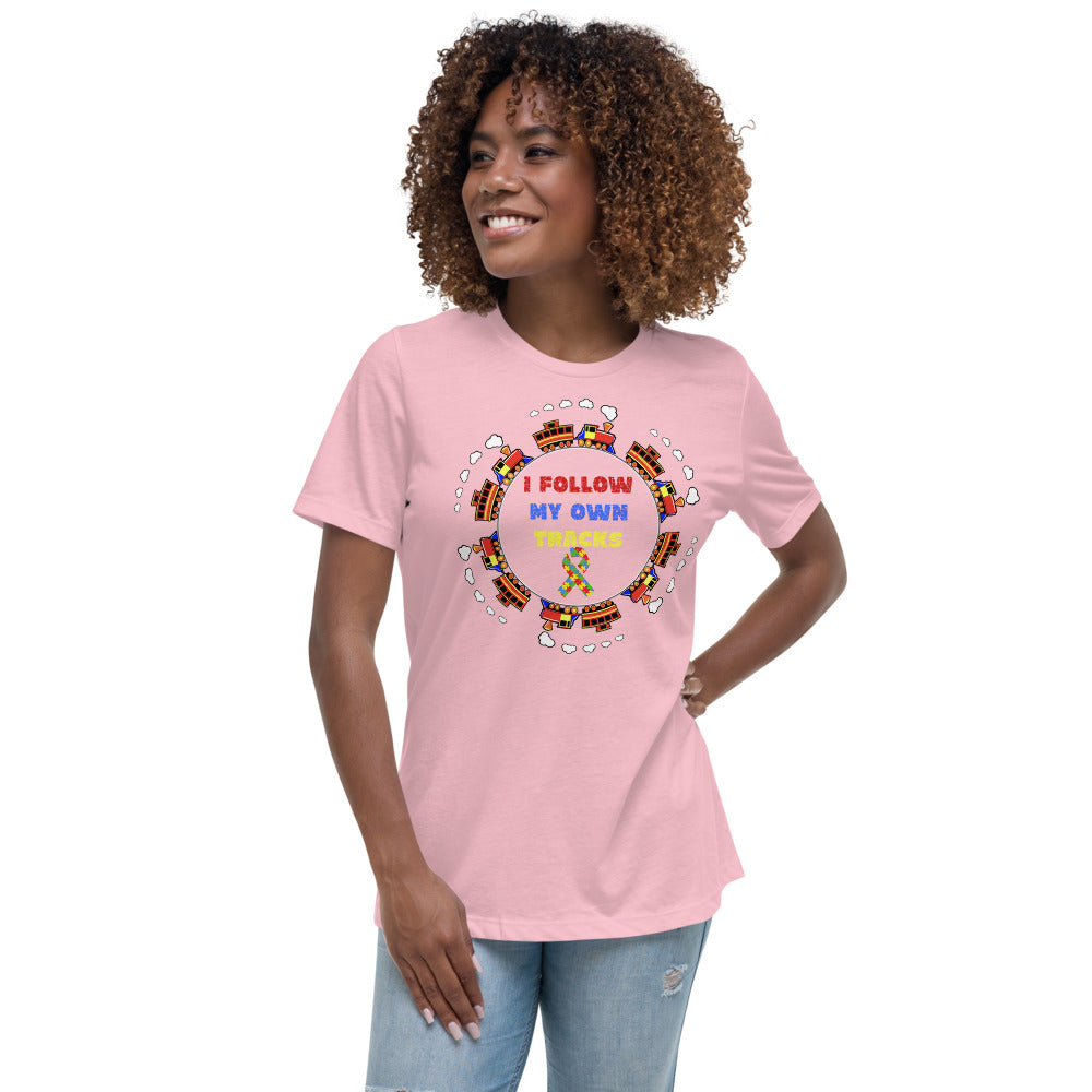 I Follow My Own Tracks Autism Awareness Women's Relaxed T-Shirt - Broken Knuckle Apparel