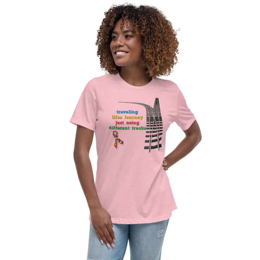 Traveling Life's Journey Autism Awareness Women's Relaxed T-Shirt - Broken Knuckle Apparel