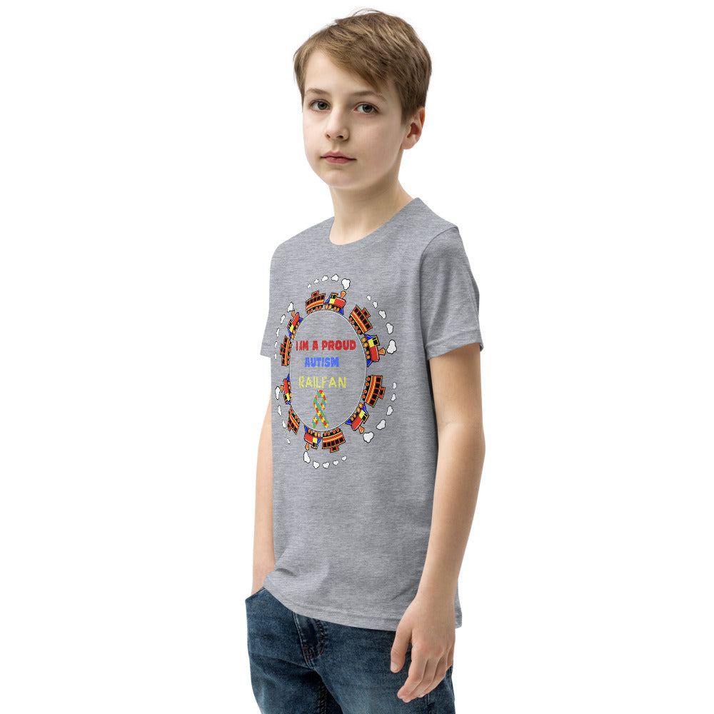 I Am a Proud Autism Railfan Youth Short Sleeve T-Shirt - Broken Knuckle Apparel