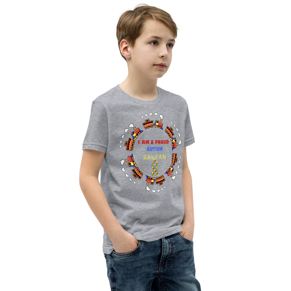 I Am a Proud Autism Railfan Youth Short Sleeve T-Shirt - Broken Knuckle Apparel