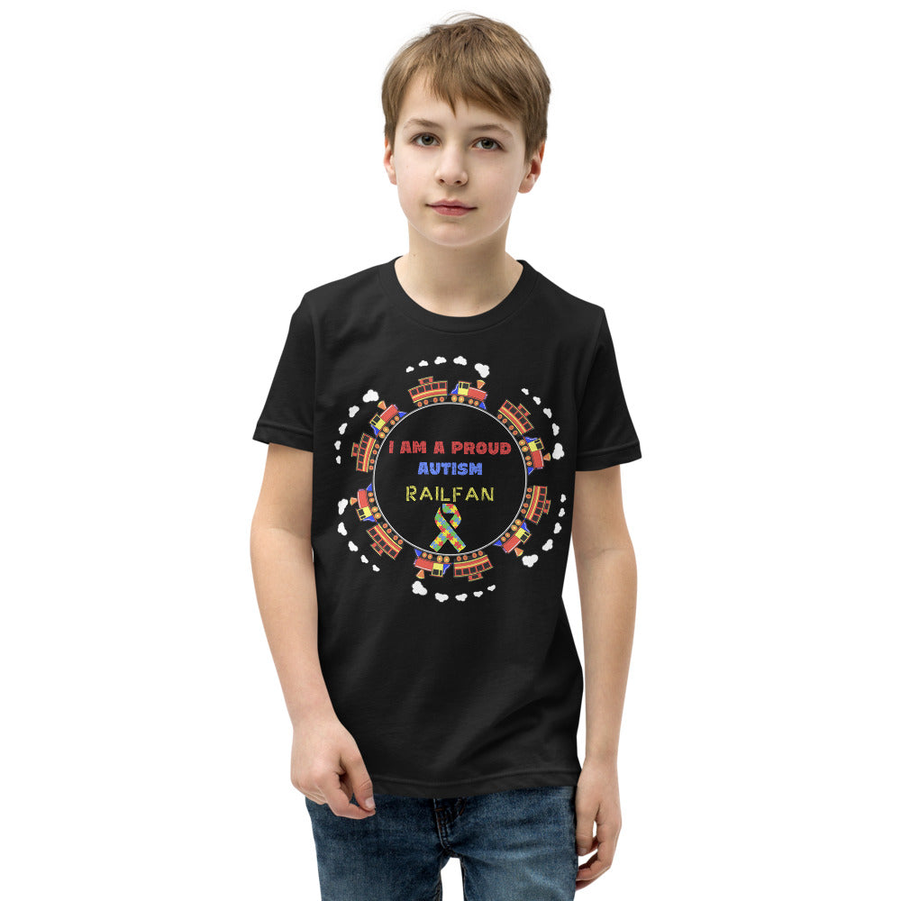 I Am a Proud Autism Railfan Youth Short Sleeve T-Shirt - Broken Knuckle Apparel