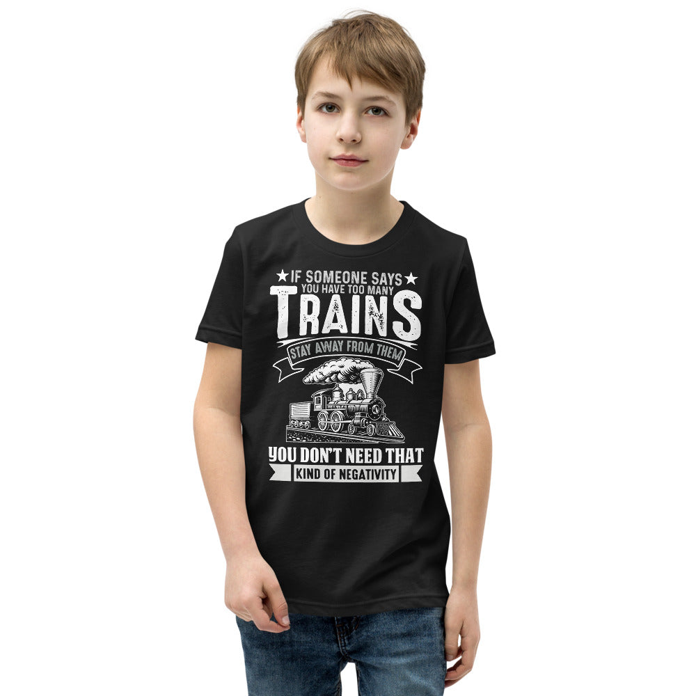Too Many Trains? Youth Short Sleeve T-Shirt - Broken Knuckle Apparel
