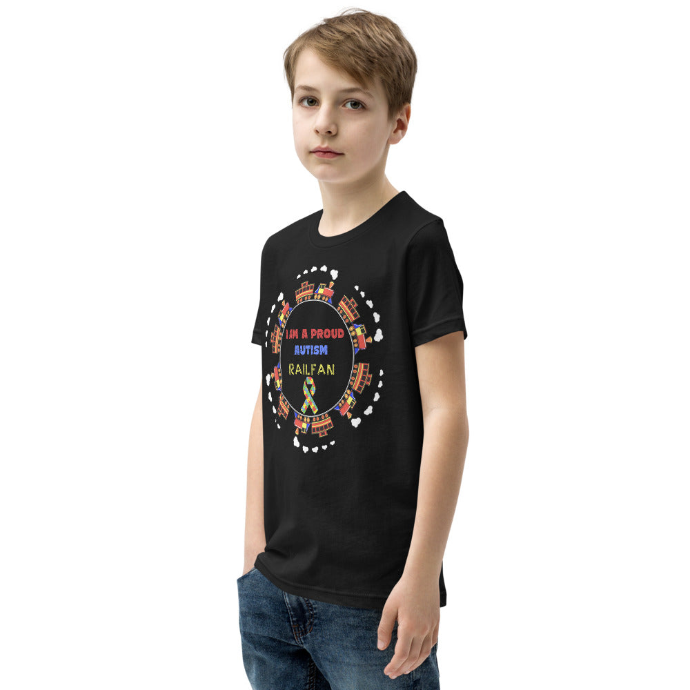I Am a Proud Autism Railfan Youth Short Sleeve T-Shirt - Broken Knuckle Apparel