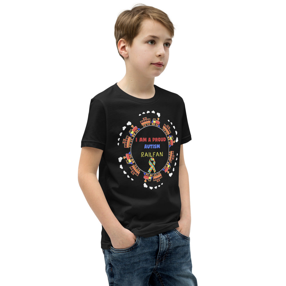 I Am a Proud Autism Railfan Youth Short Sleeve T-Shirt - Broken Knuckle Apparel