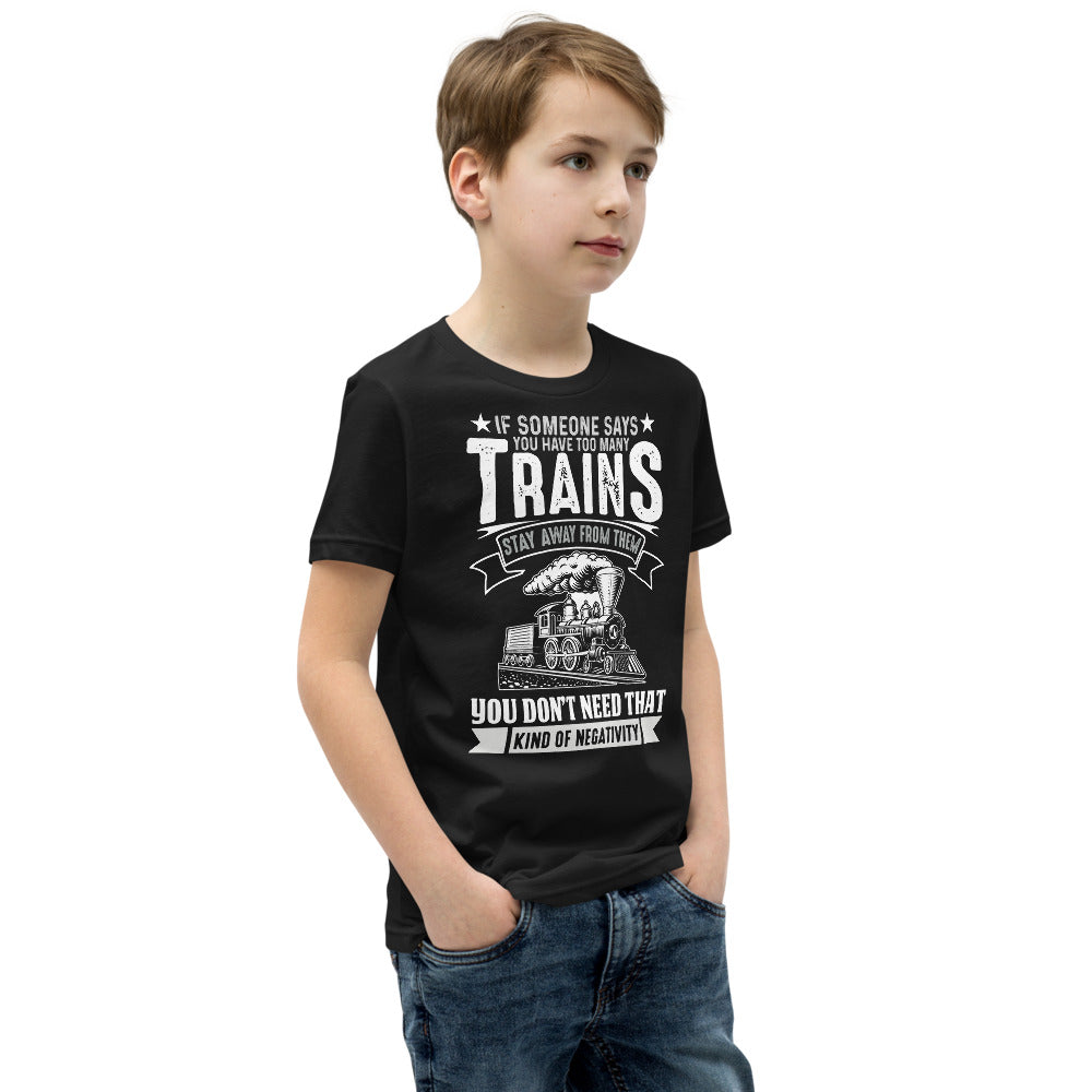 Too Many Trains? Youth Short Sleeve T-Shirt - Broken Knuckle Apparel