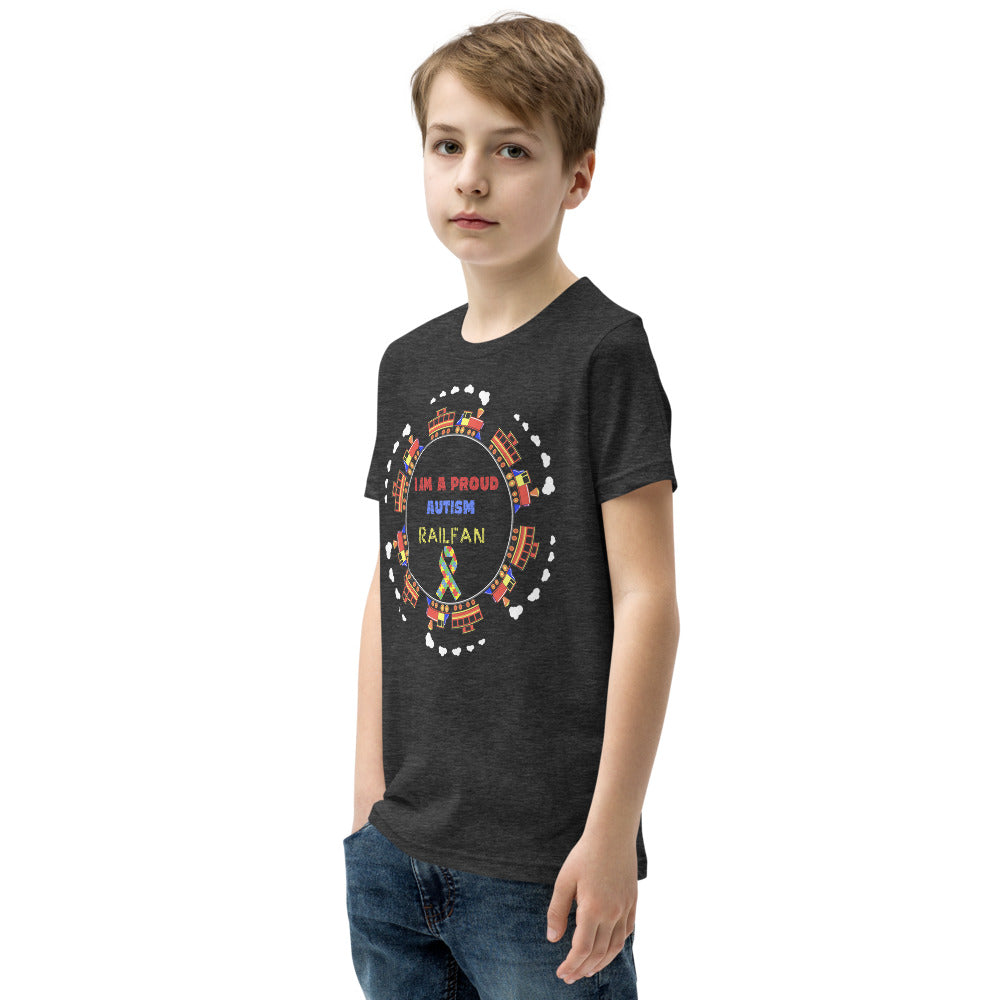 I Am a Proud Autism Railfan Youth Short Sleeve T-Shirt - Broken Knuckle Apparel