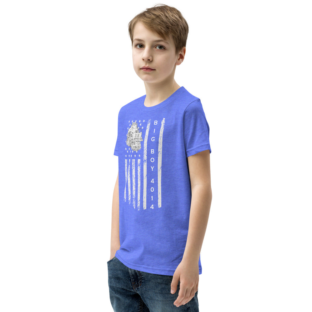 UP Big Boy 4014 American Flag Youth Short Sleeve T-Shirt - Broken Knuckle Apparel