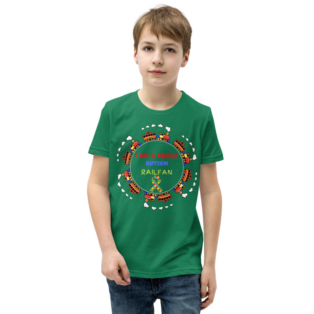 I Am a Proud Autism Railfan Youth Short Sleeve T-Shirt - Broken Knuckle Apparel