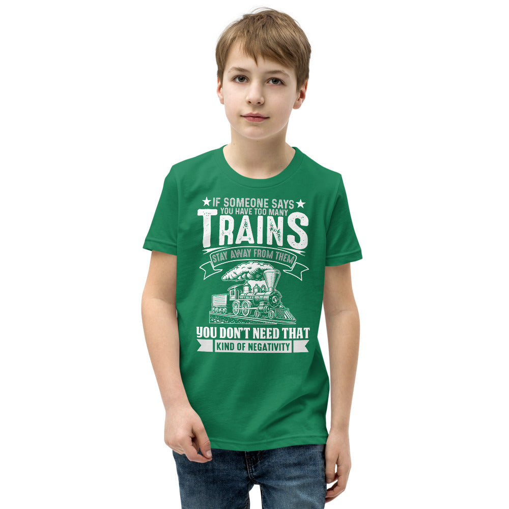 Too Many Trains? Youth Short Sleeve T-Shirt - Broken Knuckle Apparel