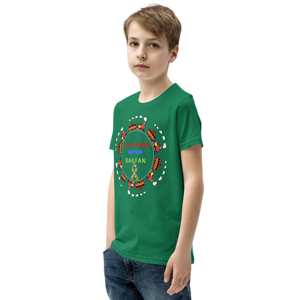 I Am a Proud Autism Railfan Youth Short Sleeve T-Shirt - Broken Knuckle Apparel