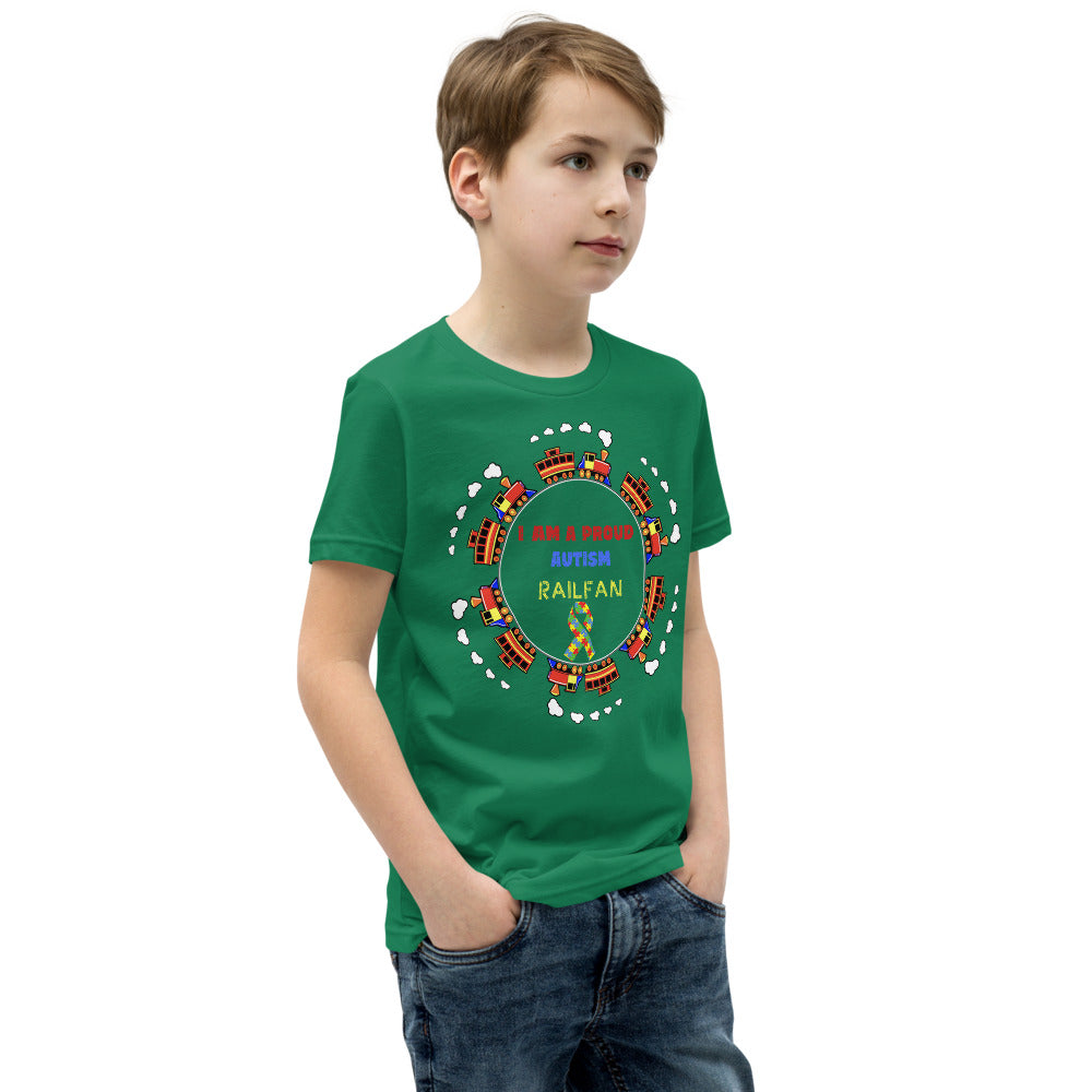 I Am a Proud Autism Railfan Youth Short Sleeve T-Shirt - Broken Knuckle Apparel