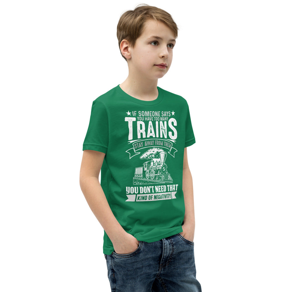 Too Many Trains? Youth Short Sleeve T-Shirt - Broken Knuckle Apparel