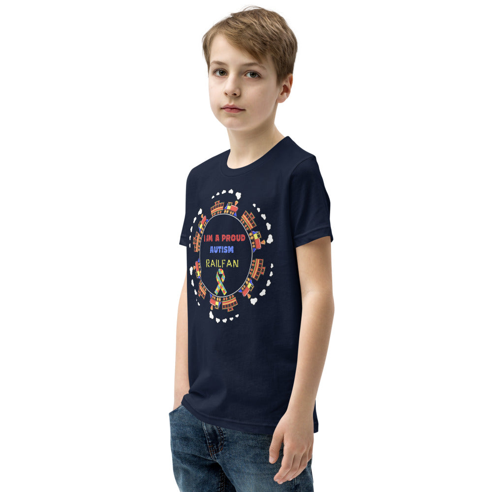 I Am a Proud Autism Railfan Youth Short Sleeve T-Shirt - Broken Knuckle Apparel
