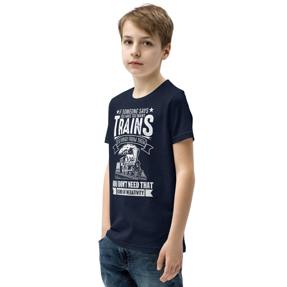 Too Many Trains? Youth Short Sleeve T-Shirt - Broken Knuckle Apparel
