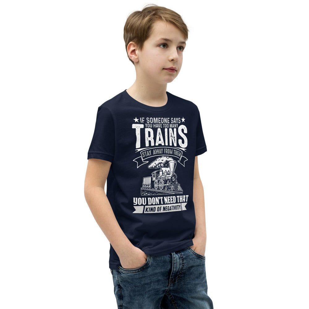 Too Many Trains? Youth Short Sleeve T-Shirt - Broken Knuckle Apparel